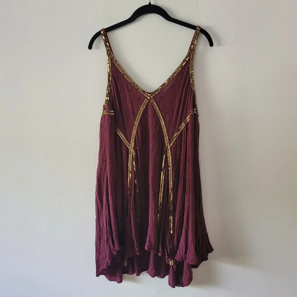 Free People Intimately In Heaven Embelished Slip Dress Small - Picture 9 of 11